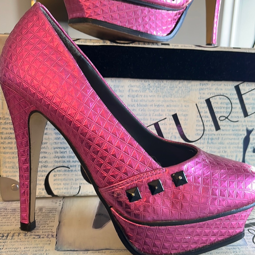 Metallic Pink Platform Shoes Valentine’s Day